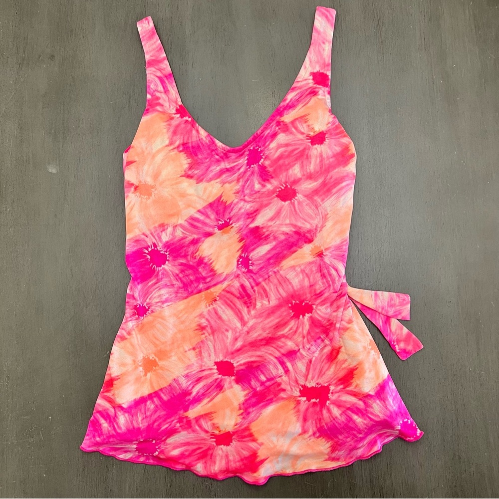 Vibrant Pink and Orange Women's One Piece Swimsuit